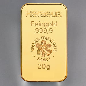 Goldbarren 20g HERAEUS Resale - Hauptansicht