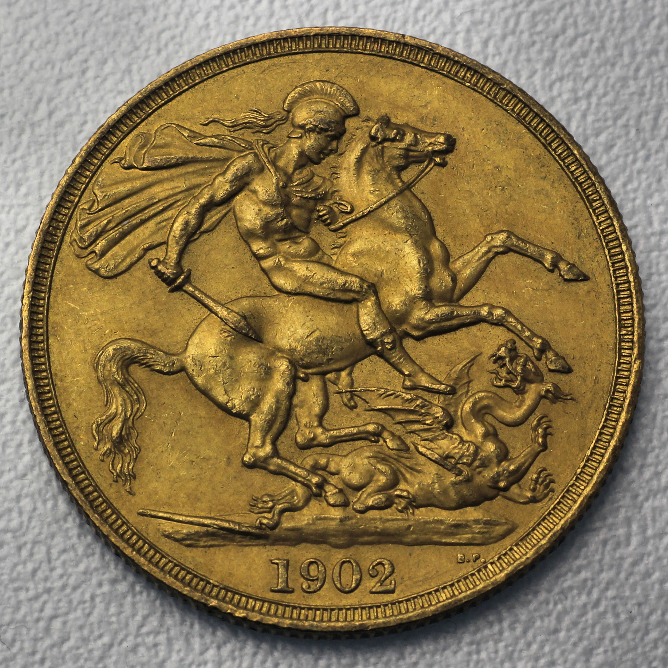 Goldmünze 2 Sovereign "Edward VII." 1902 (Großbritannien) - Detailansicht 1