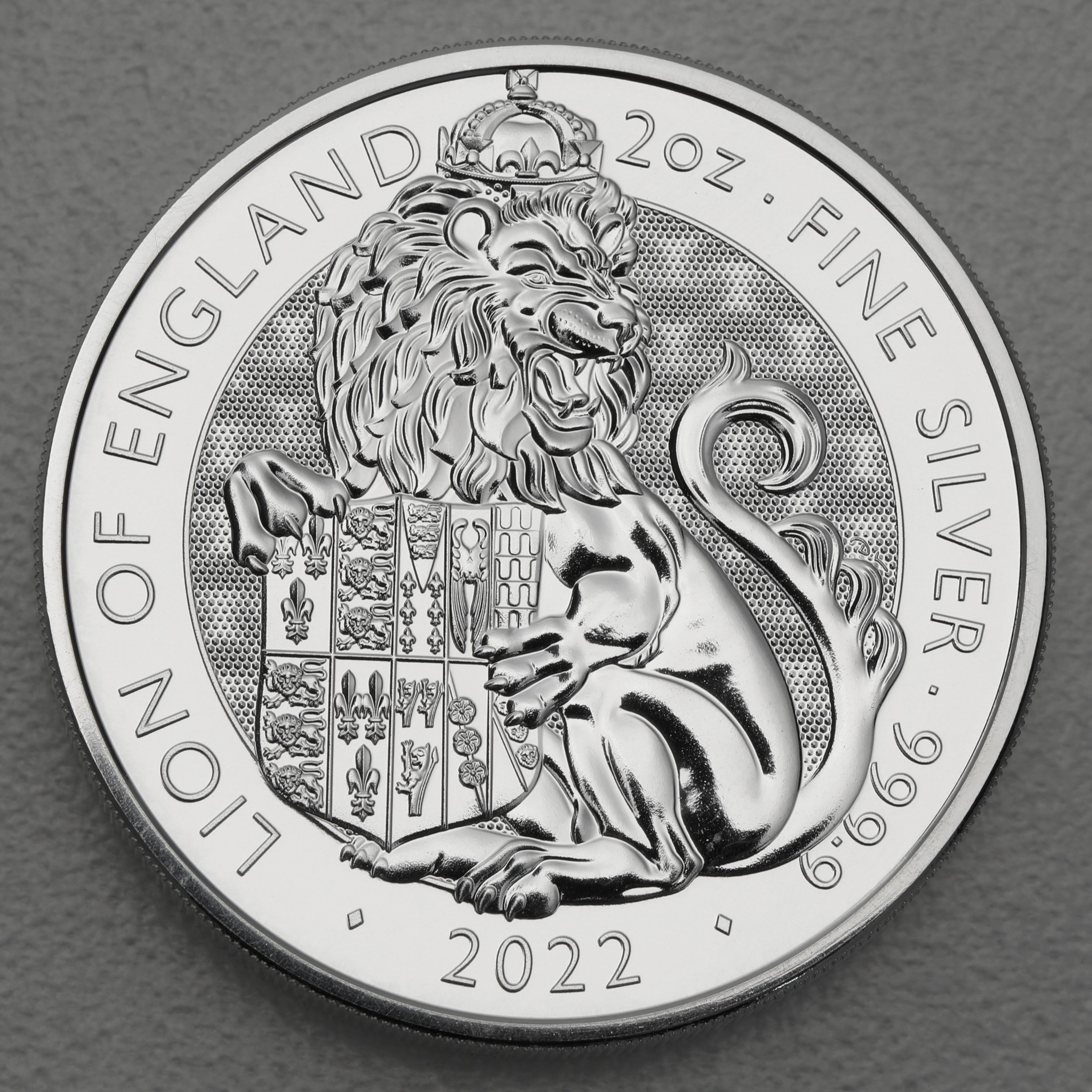 Silbermünze 2oz "Lion of England" 2022 Royal Tudor Beasts diff. (Großbritannien) - Hauptansicht