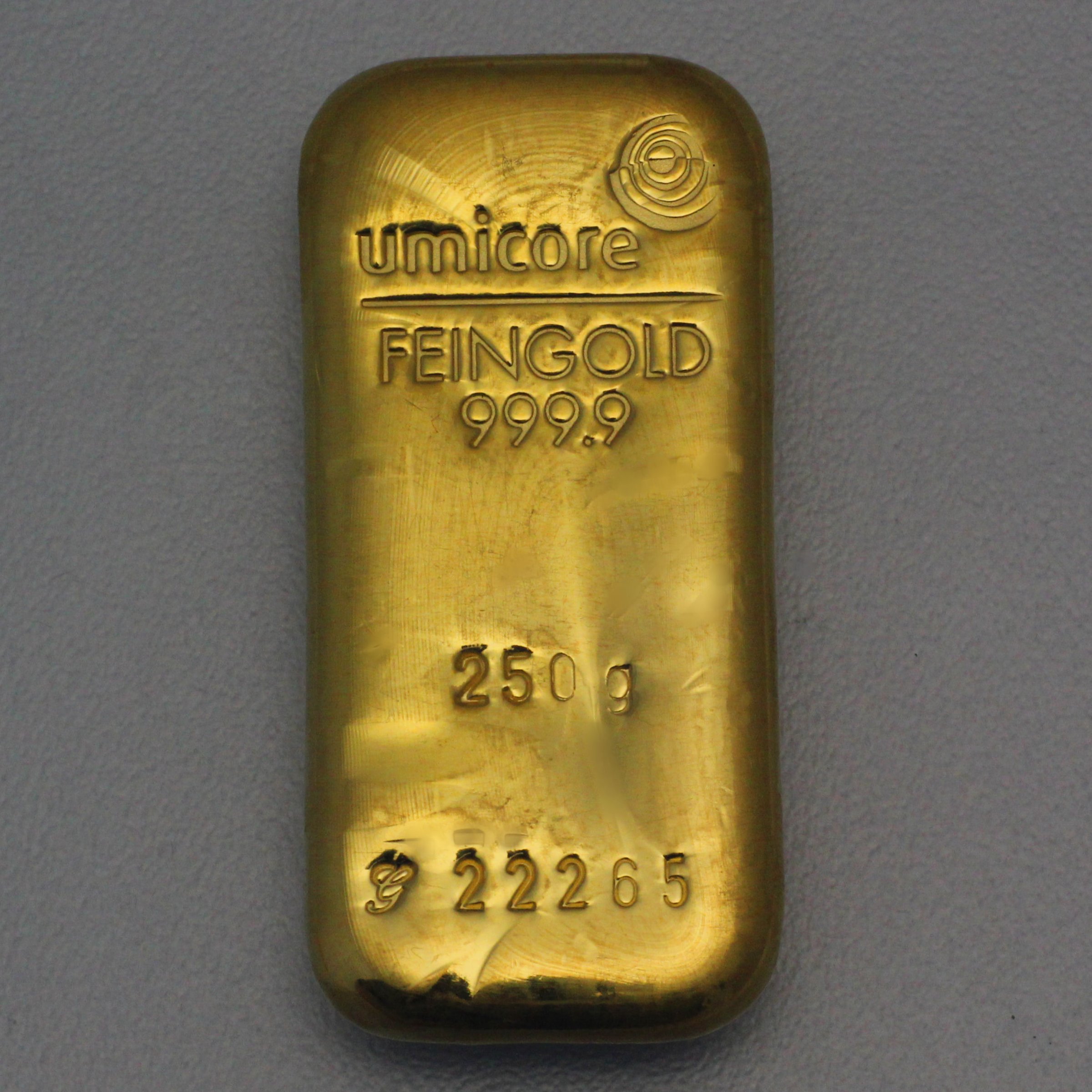 Goldbarren 250g UMICORE Resale - Hauptansicht