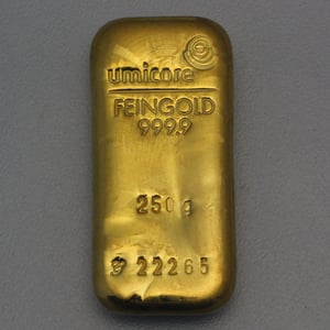 Goldbarren 250g UMICORE Resale - Hauptansicht