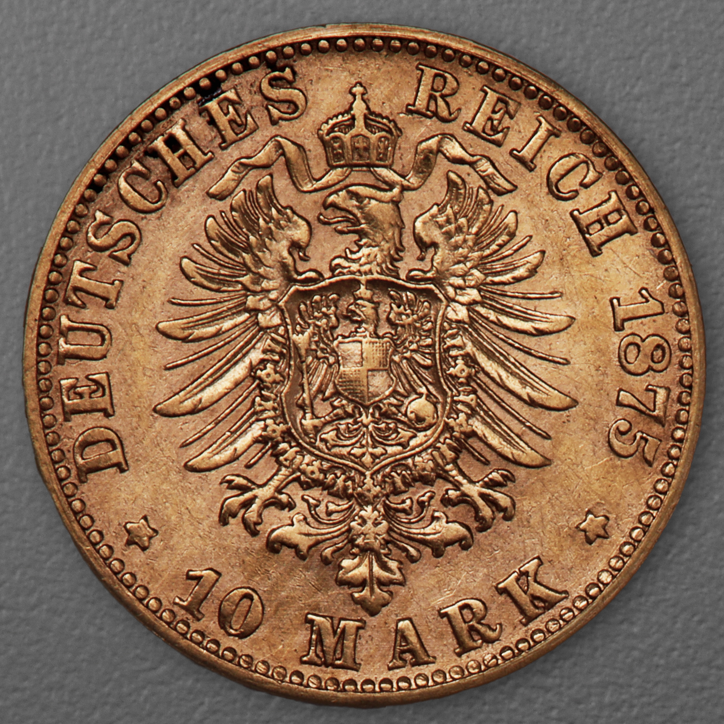 Goldmünze 10 Mark "Wilhelm I." 1875-C J.245 (Preußen) - Detailansicht 1