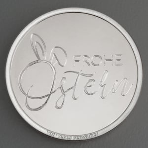 Silbermedaille 1oz "Ostern - Hasenohren" Gravurmedaille - Hauptansicht