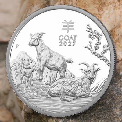 Silbermünze 1/2oz "Ziege" 2027 (PP) Lunar III – Year of the Goat (Australien) - Miniaturansicht 6