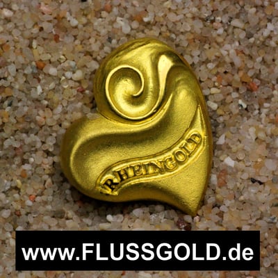 Goldanhänger "Herz aus Rheingold" (Naturgold) - Miniaturansicht 5