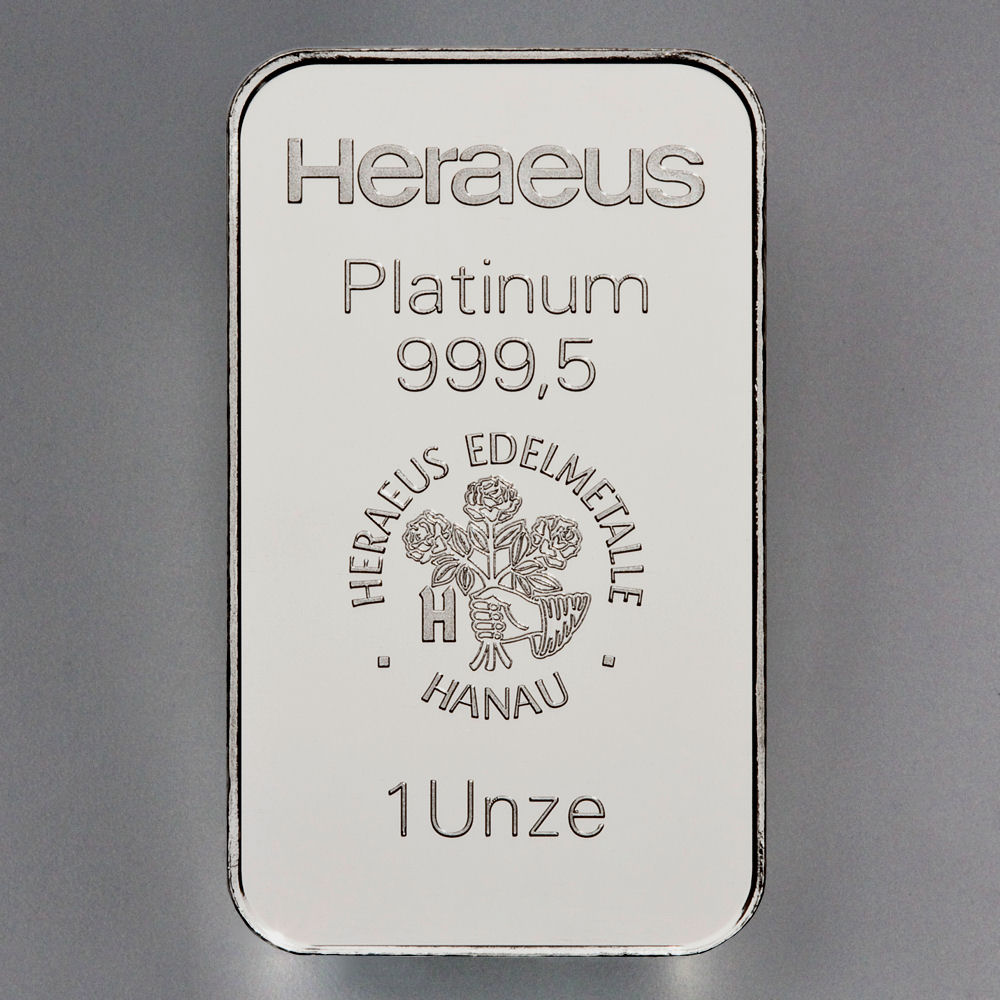 Platinbarren 1oz HERAEUS - Hauptansicht