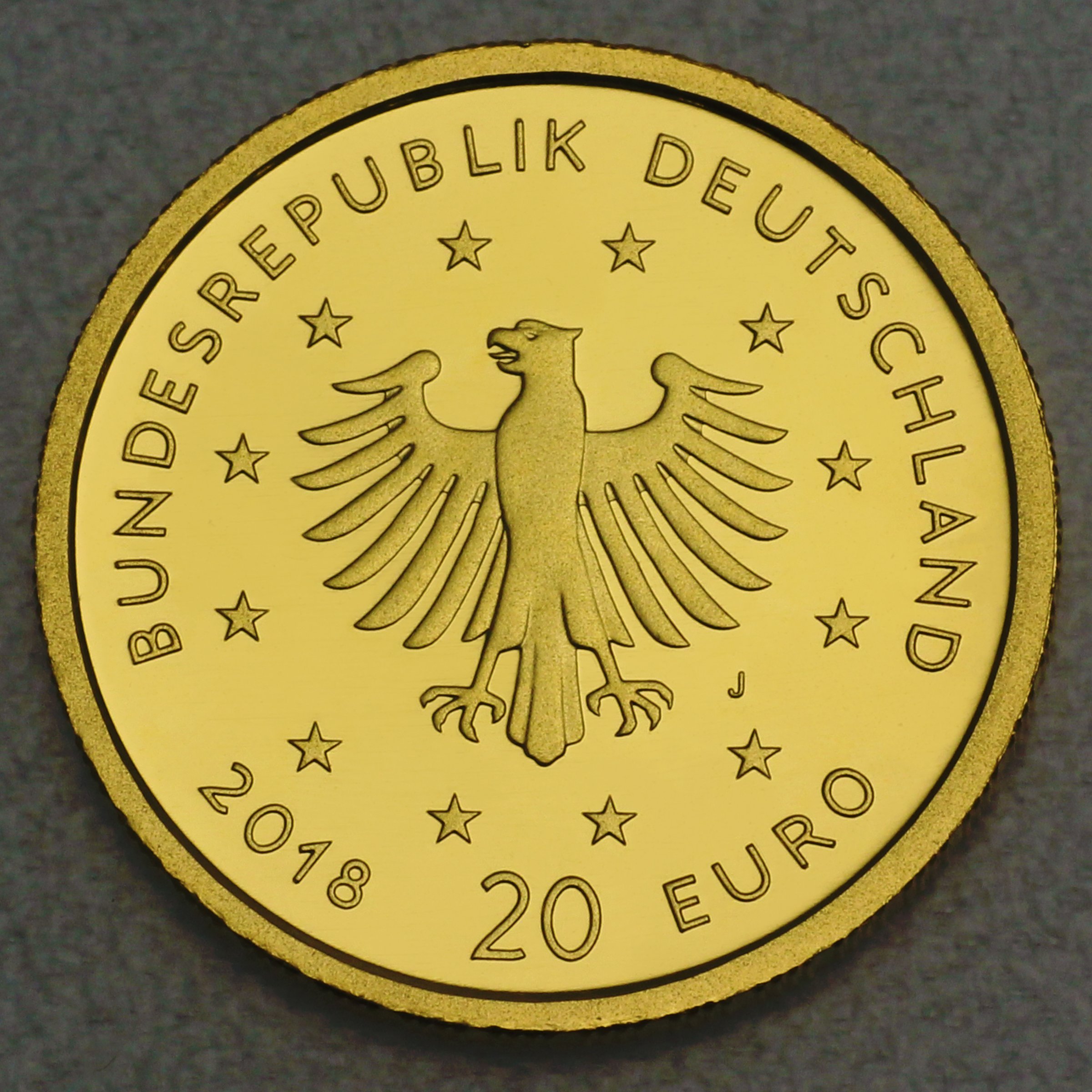 Goldmünze 20 Euro "Uhu" 2018 Heimische Vögel (Deutschland) - Detailansicht 1