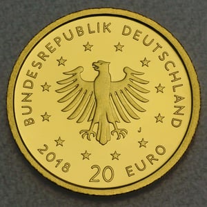Goldmünze 20 Euro "Uhu" 2018 Heimische Vögel (Deutschland) - Miniaturansicht 2