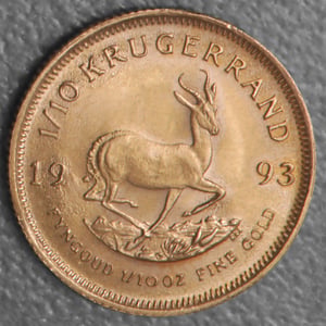Goldmünze 1/10oz "Krügerrand" 1993 (Südafrika) - Hauptansicht