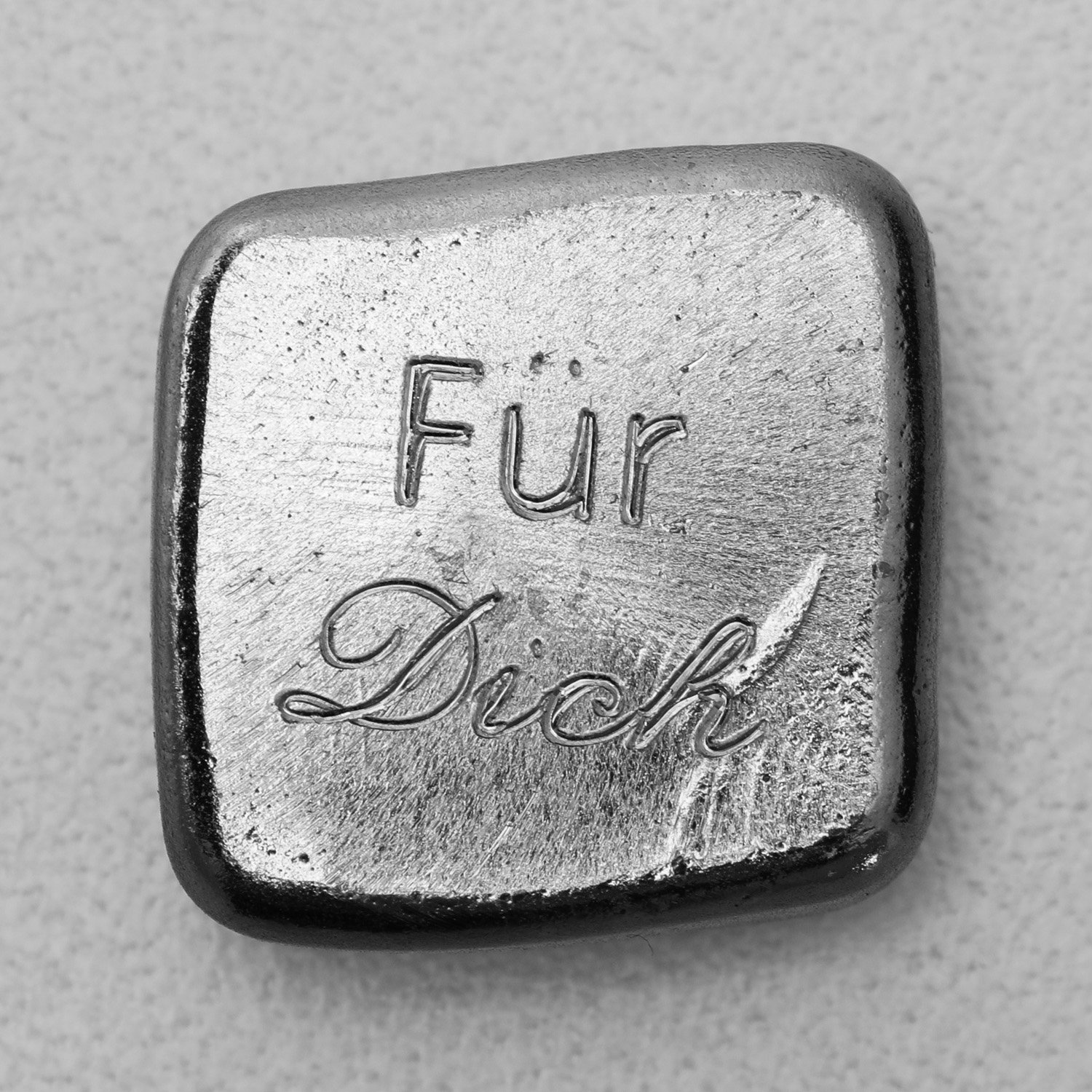 Silberbarren 50g ESG gegossen quadratisch gravierbar Recyclingsilber - Detailansicht 3