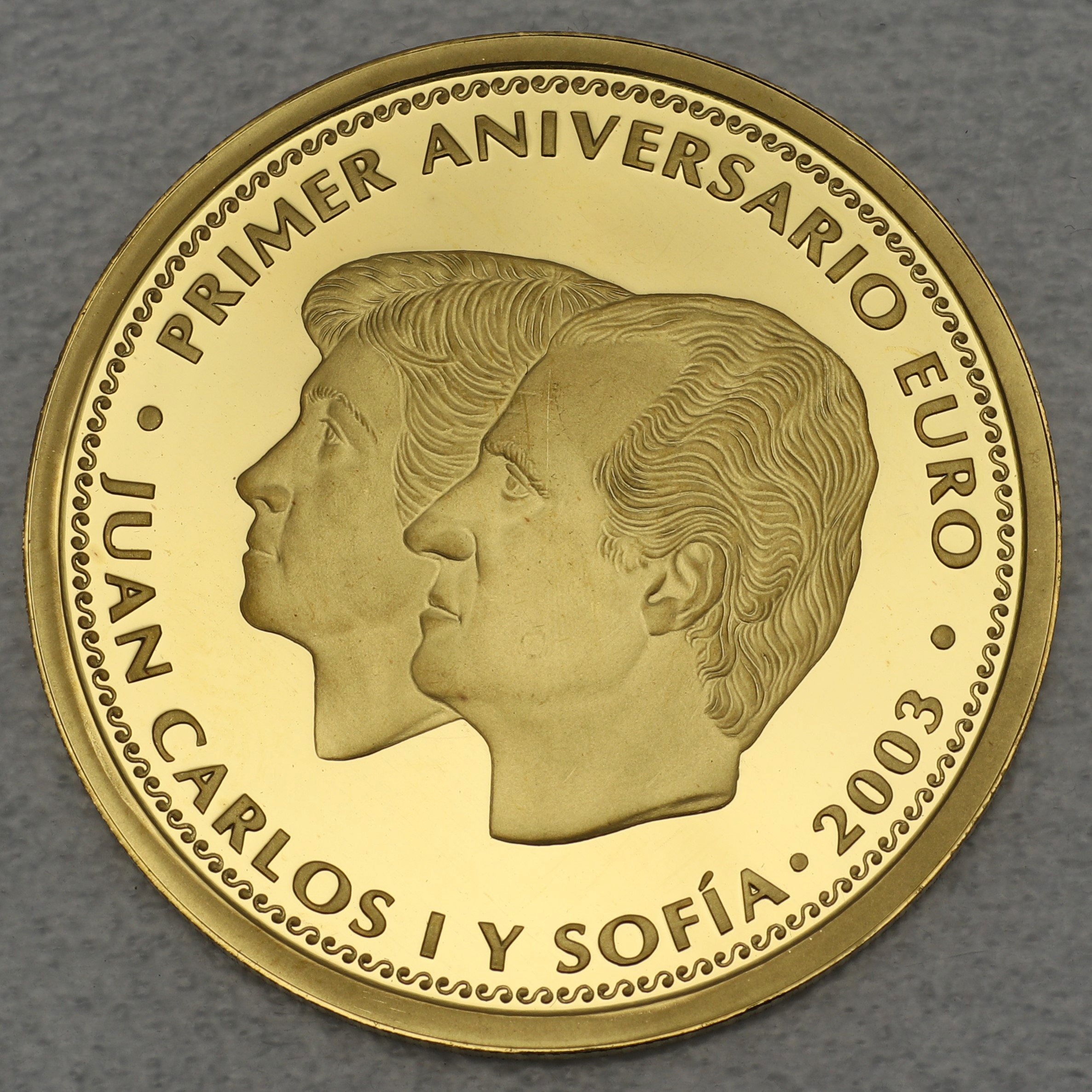 Goldmünze 200 Euro "Geburtstag des Euro" 2003 (Spanien) - Detailansicht 1