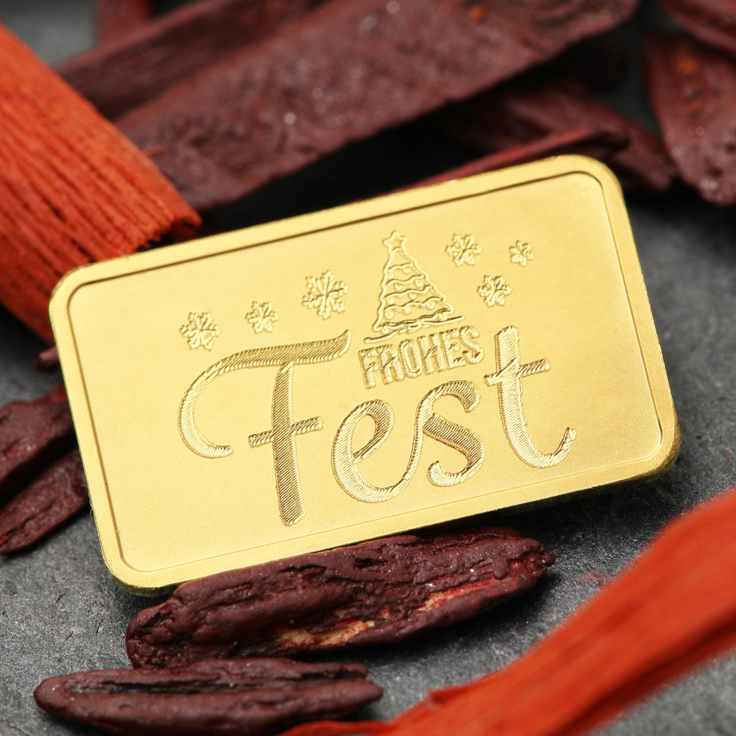 Goldbarren 2,5g Gravur "Frohes Fest" - Detailansicht 8