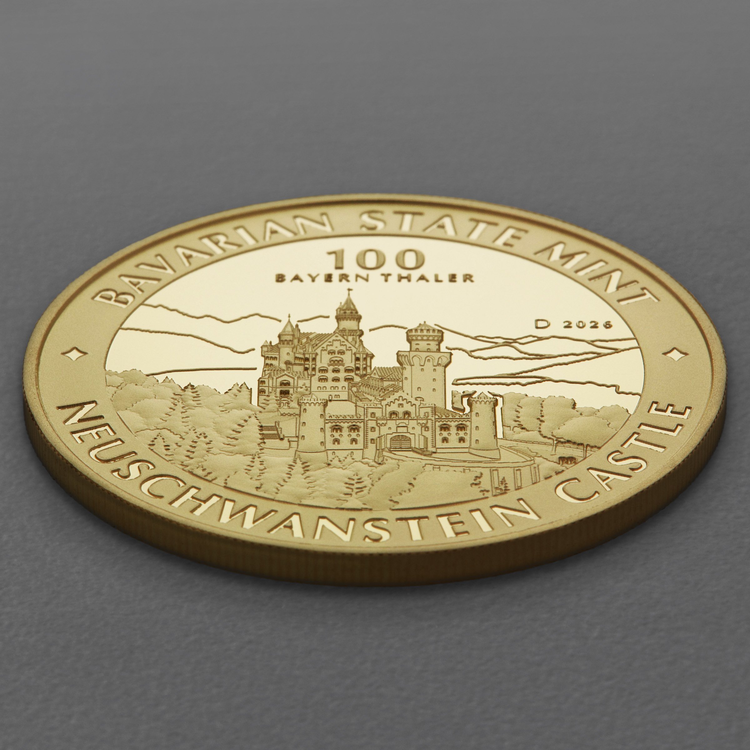 Gold 1oz "Schloss Neuschwanstein" 2026 Bayern Thaler (Deutschland) - Detailansicht 2
