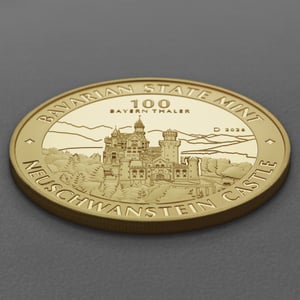 Gold 1oz "Schloss Neuschwanstein" 2026 Bayern Thaler (Deutschland) - Miniaturansicht 3