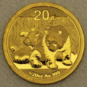 Goldmünze 1/20oz "Panda" 2010 (China) - Hauptansicht