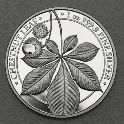 Silbermedaille 1oz "Chestnut Leaf" 2021 PROOF (PP) Mythical Forest (Polen) - Miniaturansicht 1