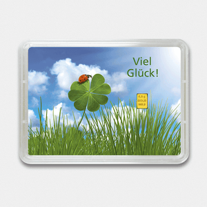 Goldbarren 0,5g "Viel Glück/Kleeblatt" (Flip) - Hauptansicht