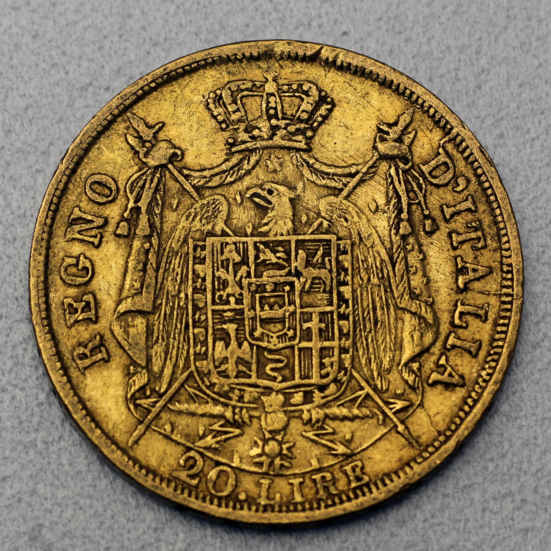 Goldmünze 20 Lire "Napoleon I." versch. Jahrg. (Italien) - Detailansicht 1