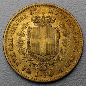 Goldmünze 20 Lire "Vittorio Emanuele II." (Italien) - Miniaturansicht 4