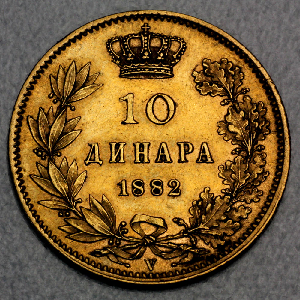 Goldmünze "10 Dinar" (Serbien) - Detailansicht 1