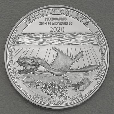 Silbermünze 1oz "Plesiosaurus 2020" Prehistoric Life (Kongo) - Miniaturansicht 1