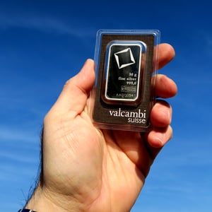 Silberbarren 50g VALCAMBI, Blister - Miniaturansicht 3