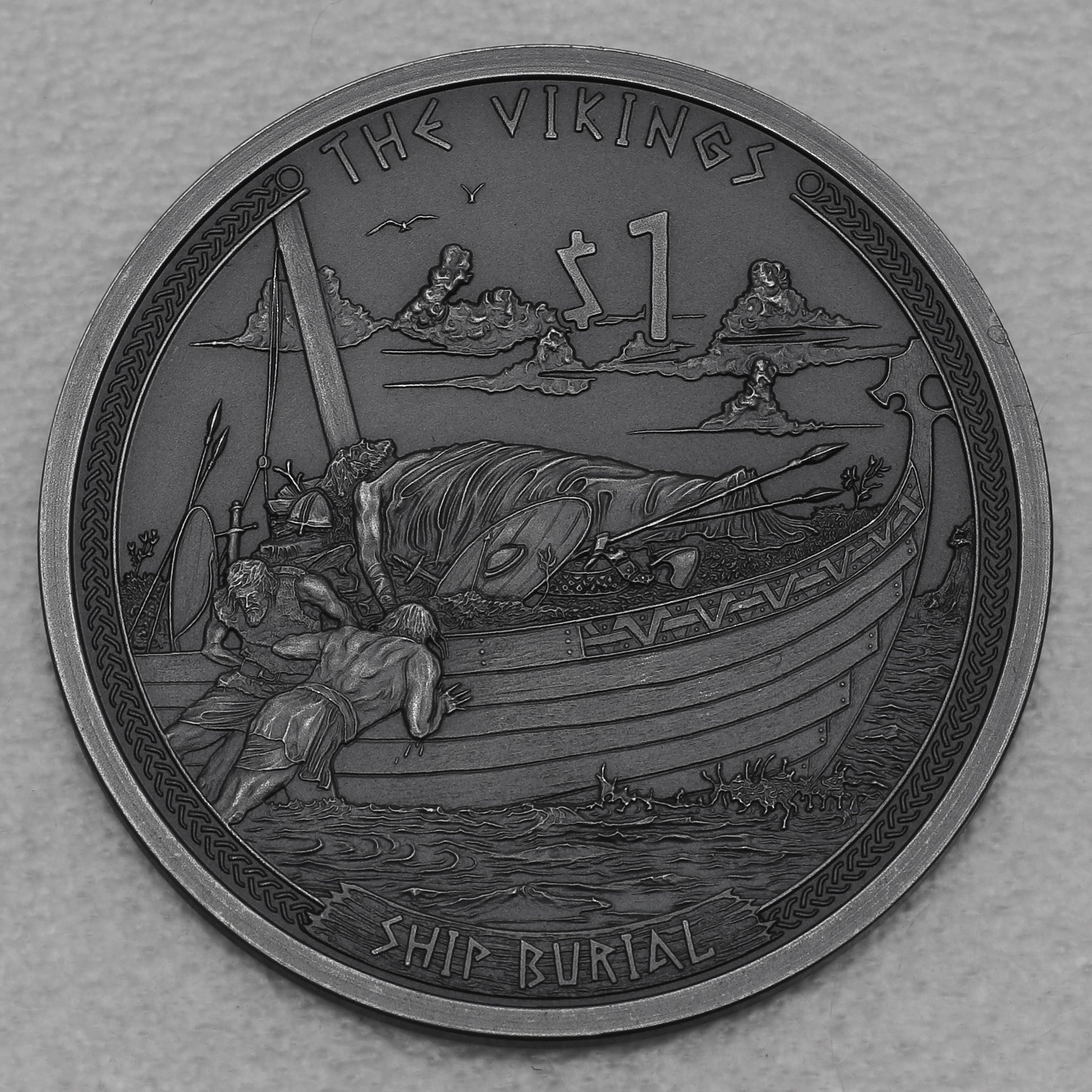 Silbermünze 1/2oz "Ship Burial" 2022 (AF) Vikings (Samoa) - Hauptansicht