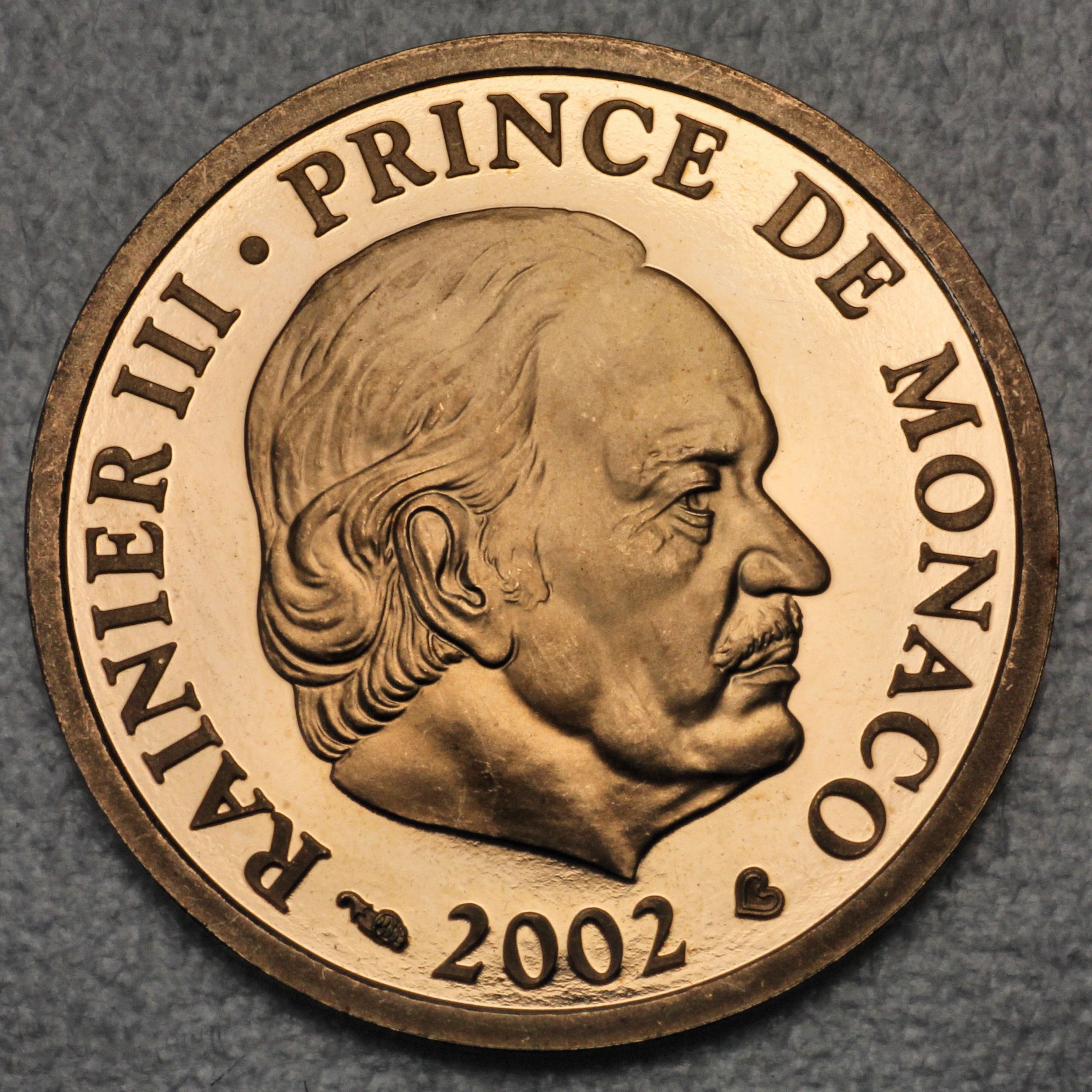 Goldmünze 20 Euro "Fürst Rainier III" 2002 (Monaco) - Hauptansicht