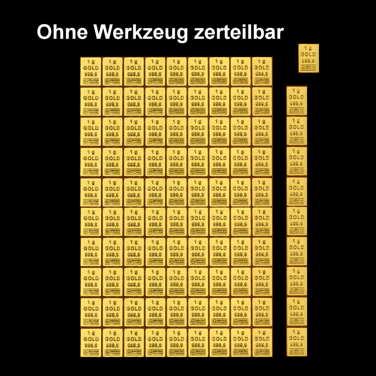 Goldtafel (100x 1g Feingold) "CombiBar" - Detailansicht 6