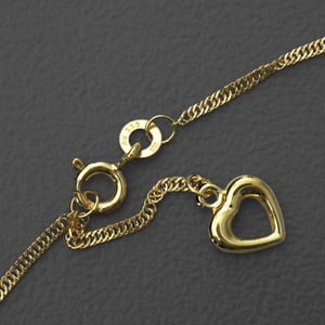 Gold-Fußkette Singapur 333er/25 cm "Herz" (8 kt) - Hauptansicht