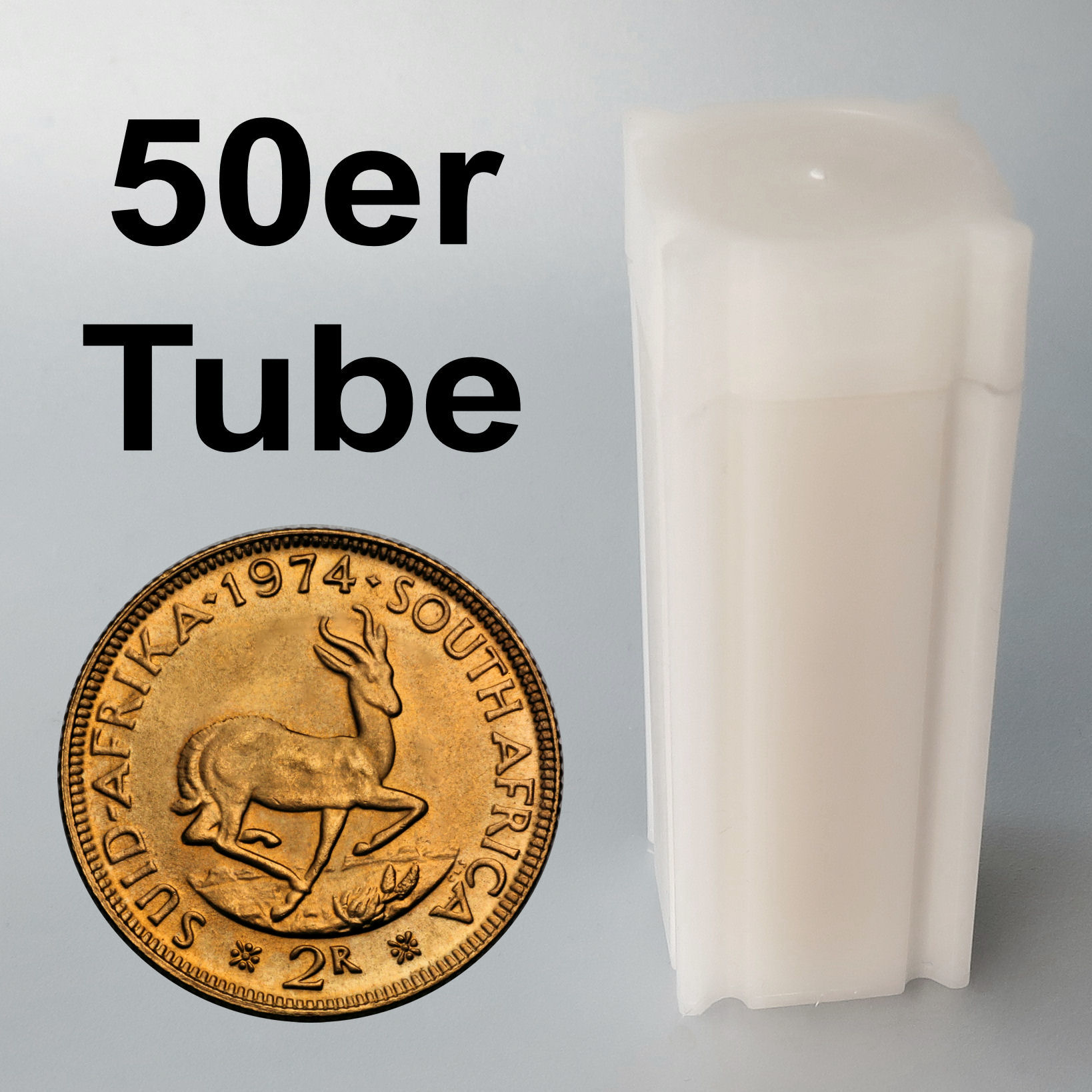 Goldmünze 50 x "2 Rand" Tube (Südafrika) - Hauptansicht