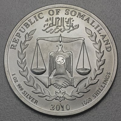 Silbermünze 1oz "Tiger" 2010 Somaliland Lunar – Year of the Tiger (Somalia) - Miniaturansicht 2