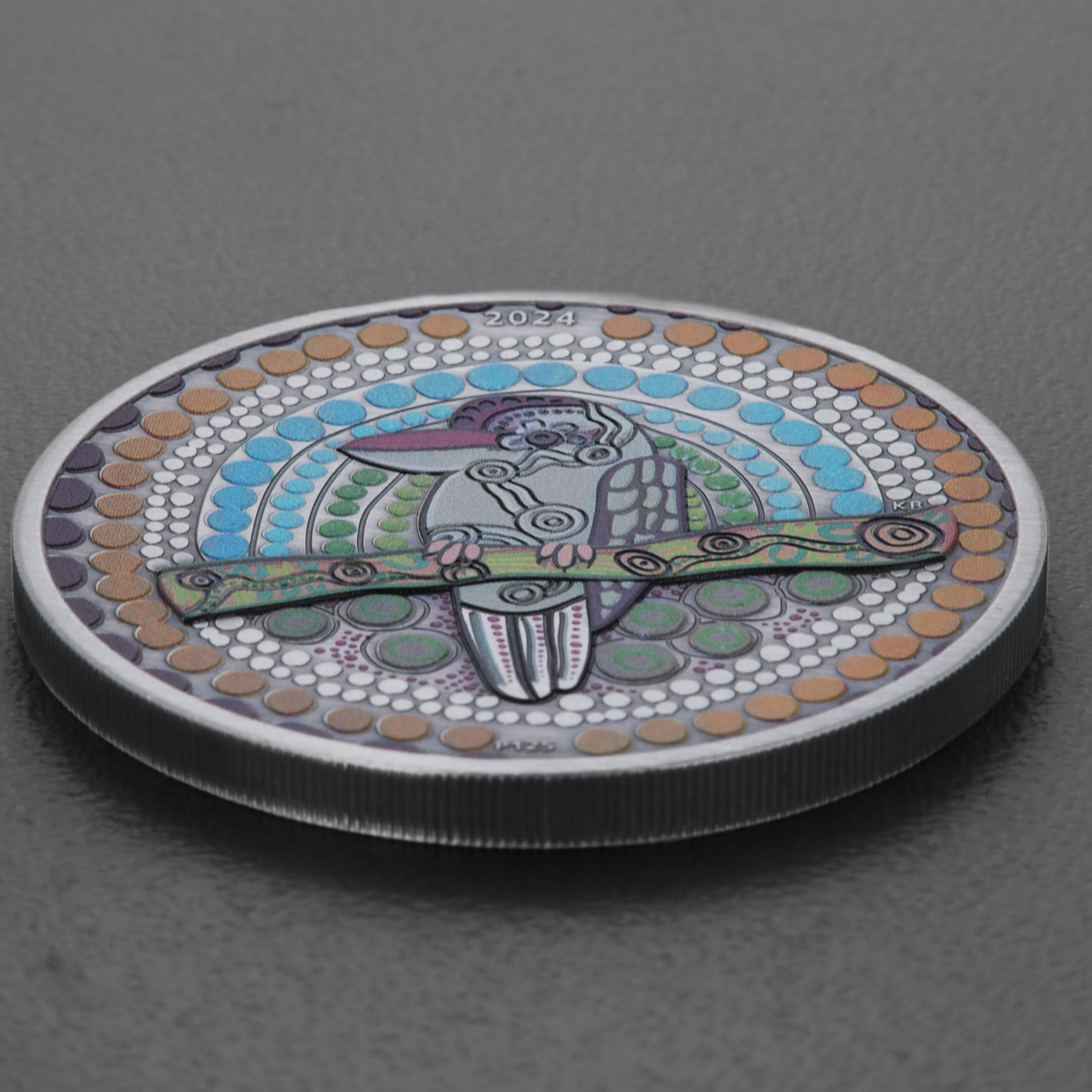 Silbermünze 2oz "Kookaburra Kaa Kaa" 2024 (AF/koloriert) (Australien) - Detailansicht 2