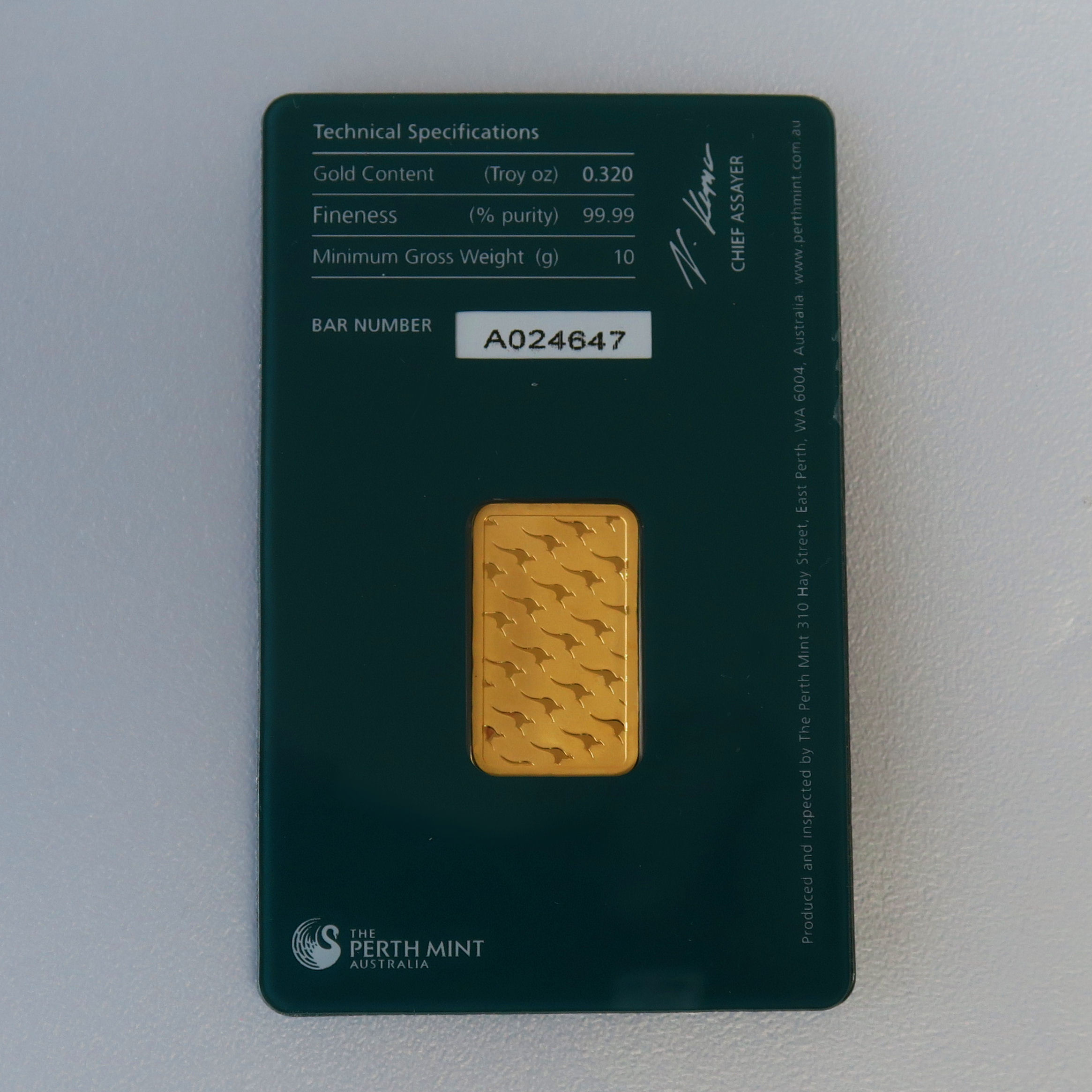 Goldbarren 10g THE PERTH MINT "Känguru" - Detailansicht 1