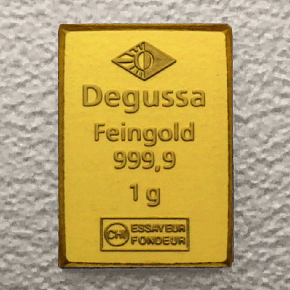 Goldbarren 1g CombiBar DEGUSSA - Hauptansicht