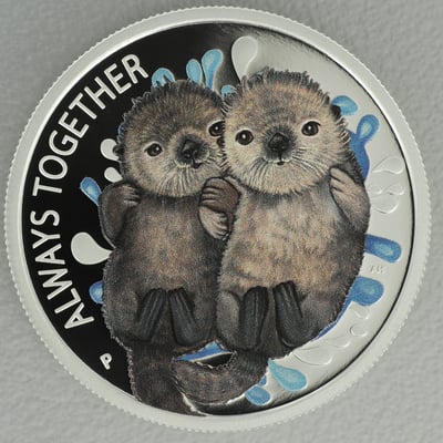 Silbermünze 1/2oz "Otter Babies 2020" (Tuvalu) Always Together (Tuvalu) - Miniaturansicht 1