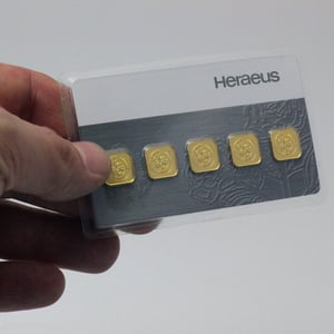 Goldbarren "MultiCard" (5x 1g Gold) HERAEUS - Miniaturansicht 6