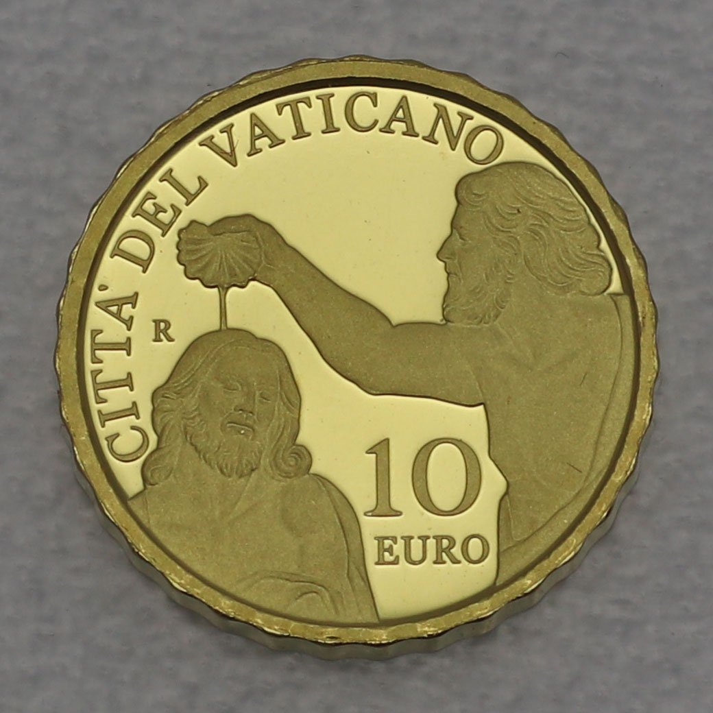 Goldmünze "10 Euro - 2024" Die Taufe (Vatikanstadt) - Hauptansicht