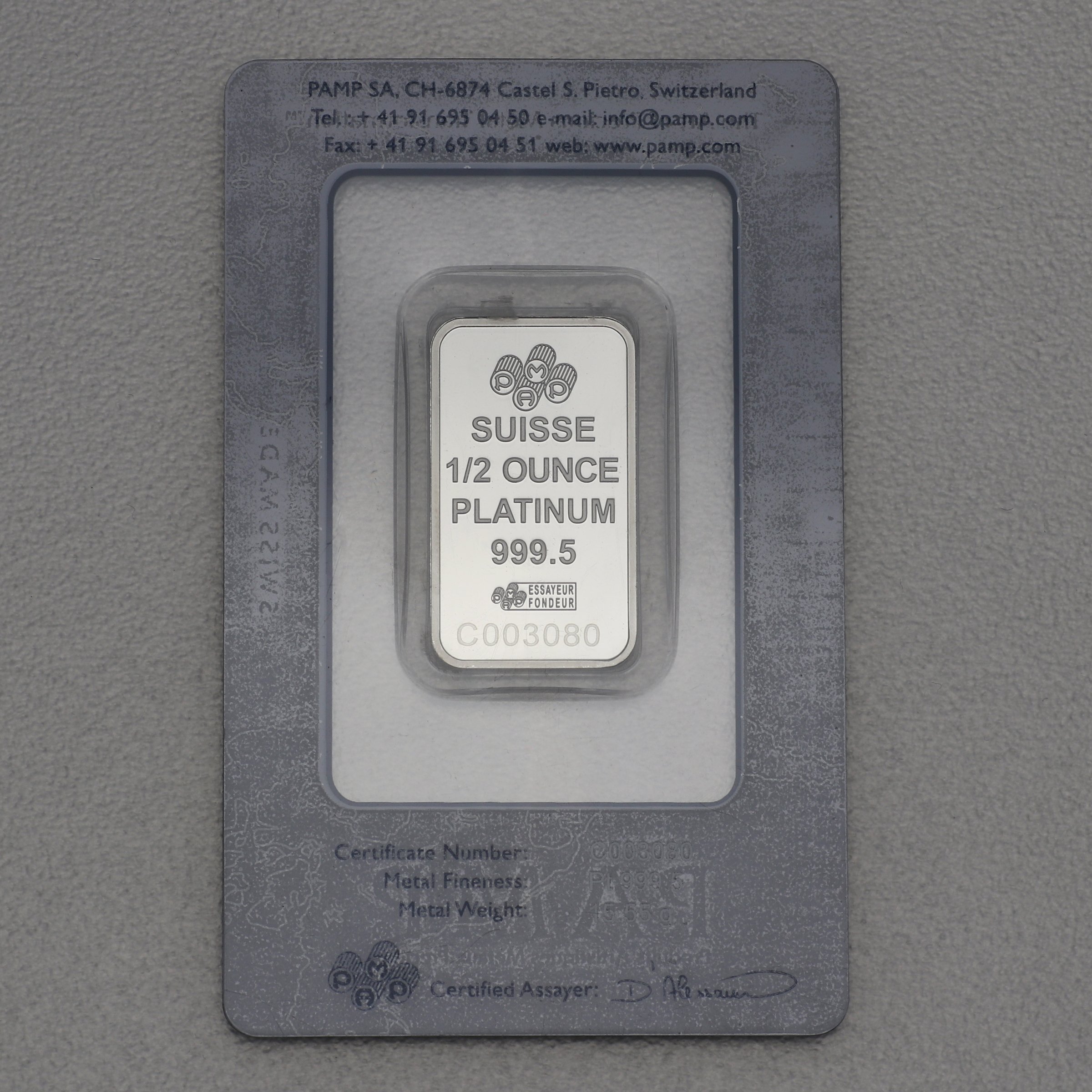 Platinbarren 1/2oz "Fortuna" PAMP - Detailansicht 1