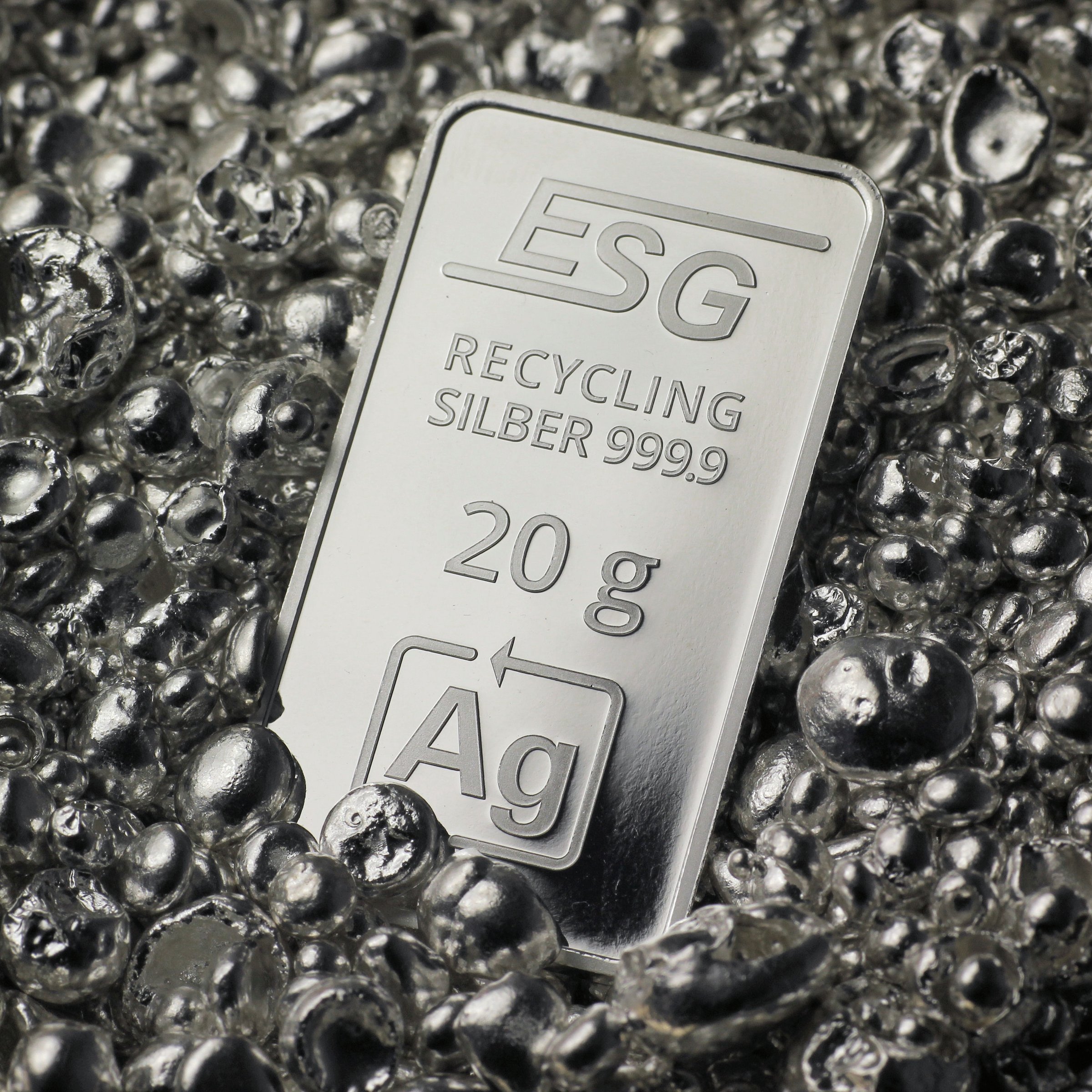 Silberbarren 20g ESG geprägt gravierbar Recyclingsilber - Detailansicht 2