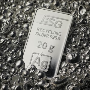 Silberbarren 20g ESG geprägt gravierbar Recyclingsilber - Miniaturansicht 3
