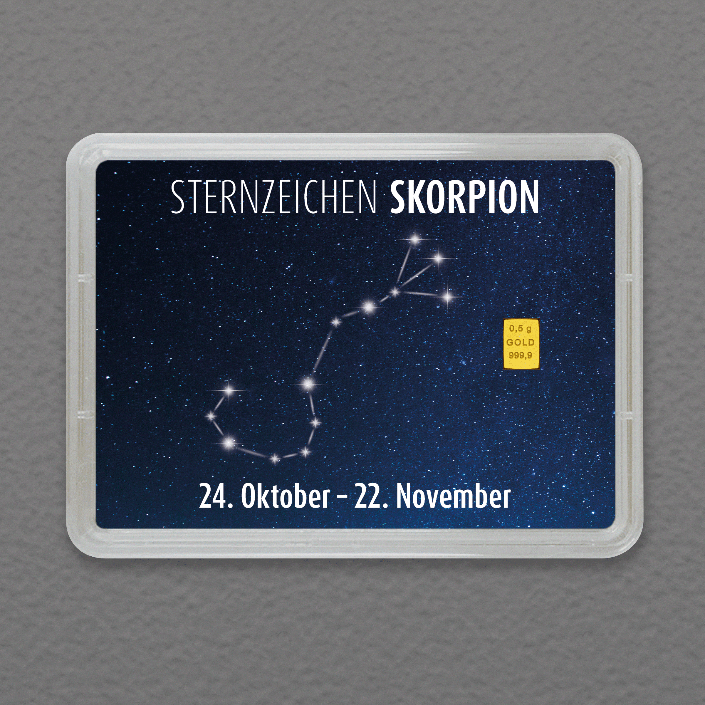 Goldbarren 0,5g "Sternzeichen: Skorpion" (Flip) - Hauptansicht