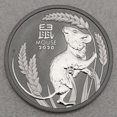 Platinmünze 1oz "Maus" 2020 Lunar III – Year of the Mouse diff. (Australien) - Hauptansicht