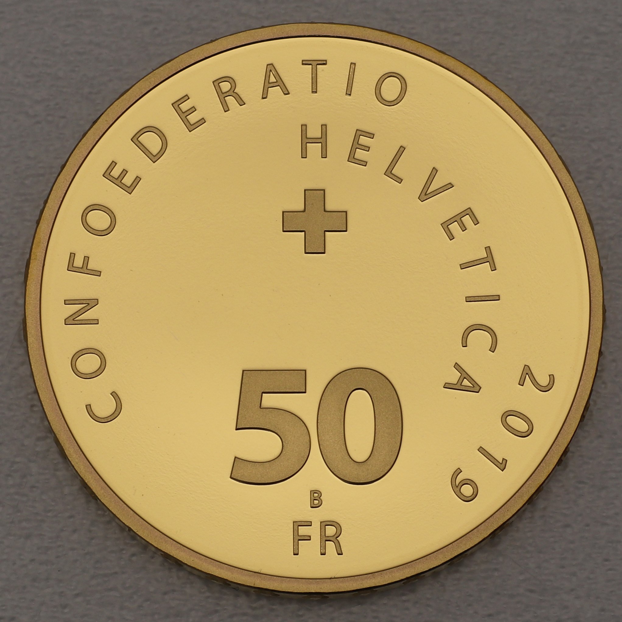 Goldmünze 50 Franken "Lokomotive Krokodil" 2019 (Schweiz) - Detailansicht 1