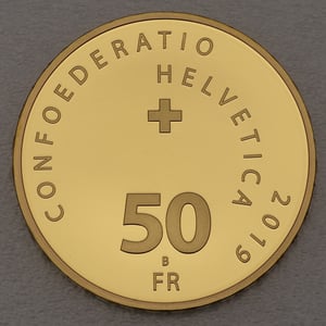 Goldmünze 50 Franken "Lokomotive Krokodil" 2019 (Schweiz) - Miniaturansicht 2