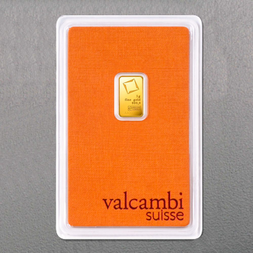 Goldbarren 1g VALCAMBI geprägt - Hauptansicht