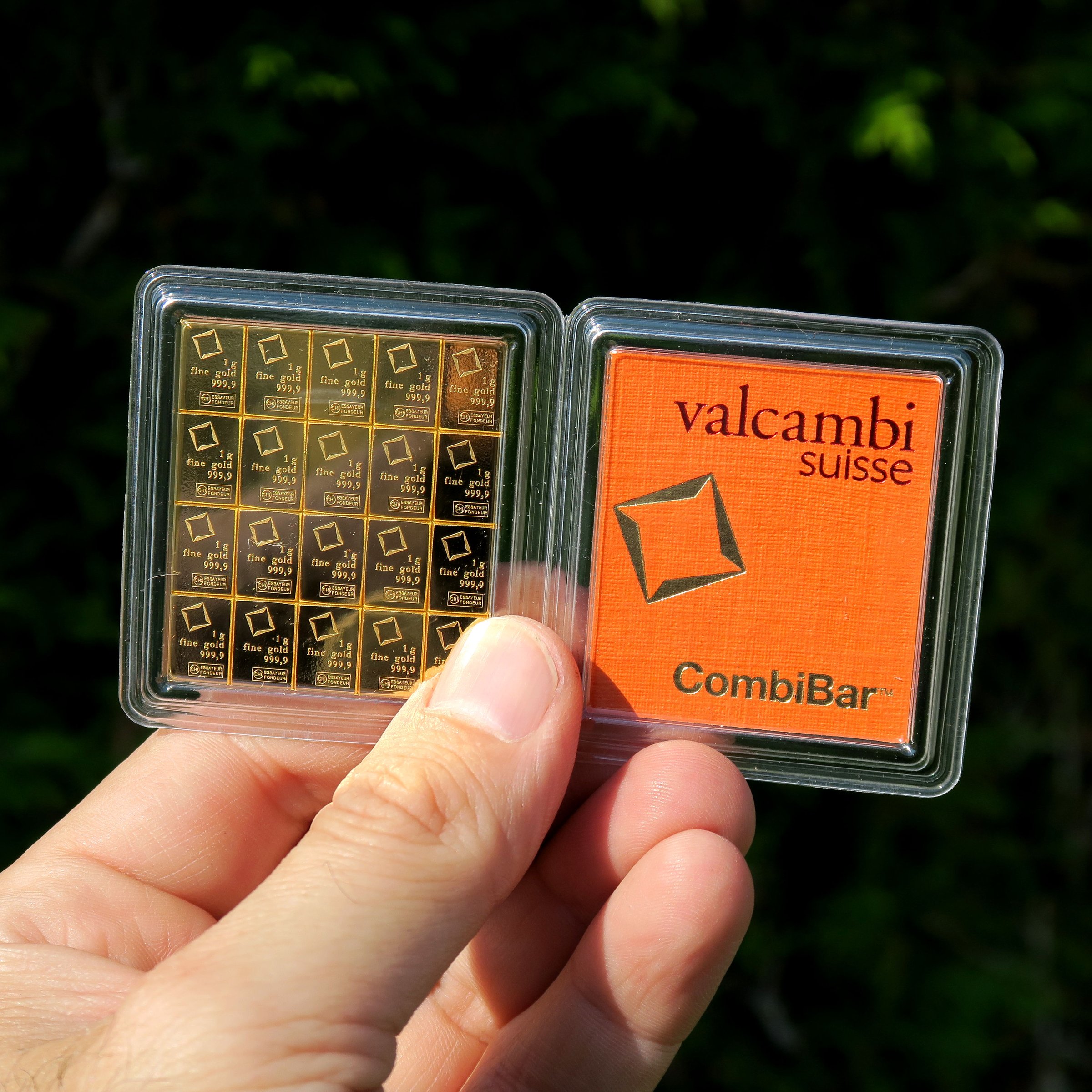 Goldtafel VALCAMBI (20x 1g Au) "CombiBar" - Detailansicht 3
