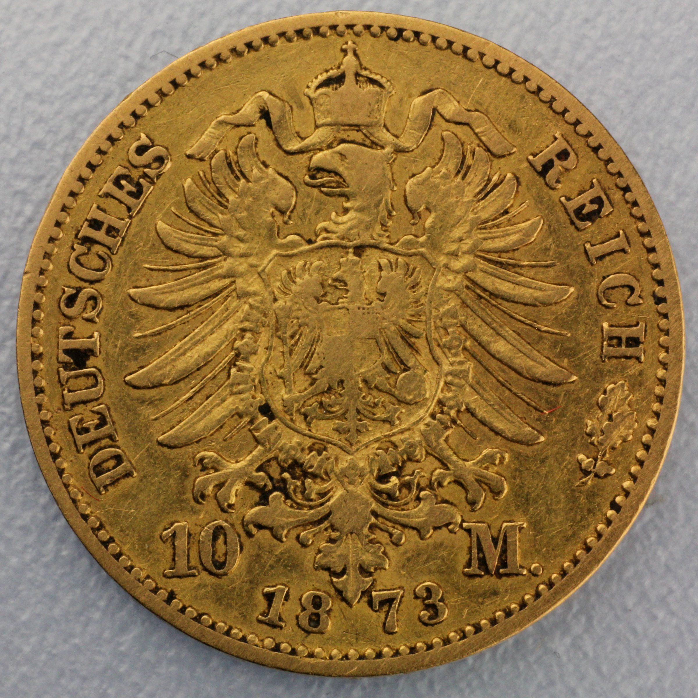 Goldmünze 10 Mark "Stadtwappen Hamburg" 1873-B J.206 (Hamburg) - Detailansicht 1