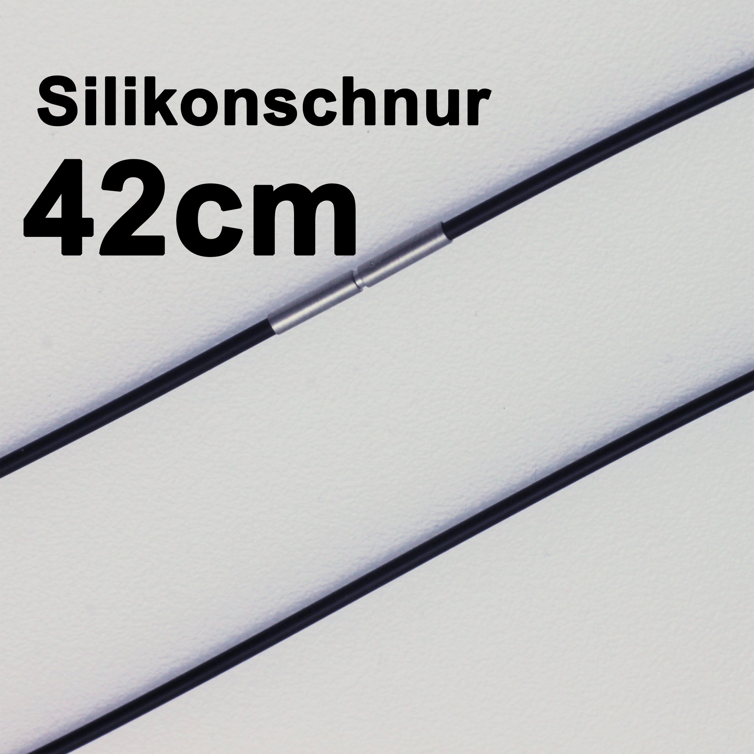 Silikonschnur schwarz 42 cm mit Bajonettverschluss - Hauptansicht