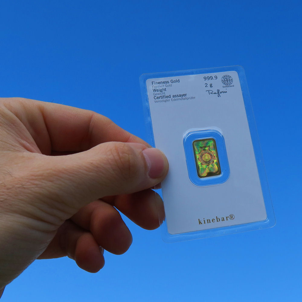 Goldbarren 2g "Kinebar" HERAEUS - Detailansicht 3